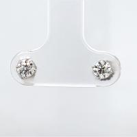 14KT White Gold 1/2 ct I-J SI3/I1 4 Prong Martini Pushback Solitaire Earrings
