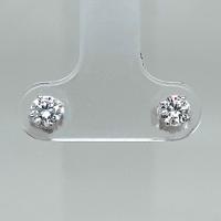14KT White Gold 1/2 ct G-H SI3-I1 4 Prong Martini Pushback Solitaire Earrings